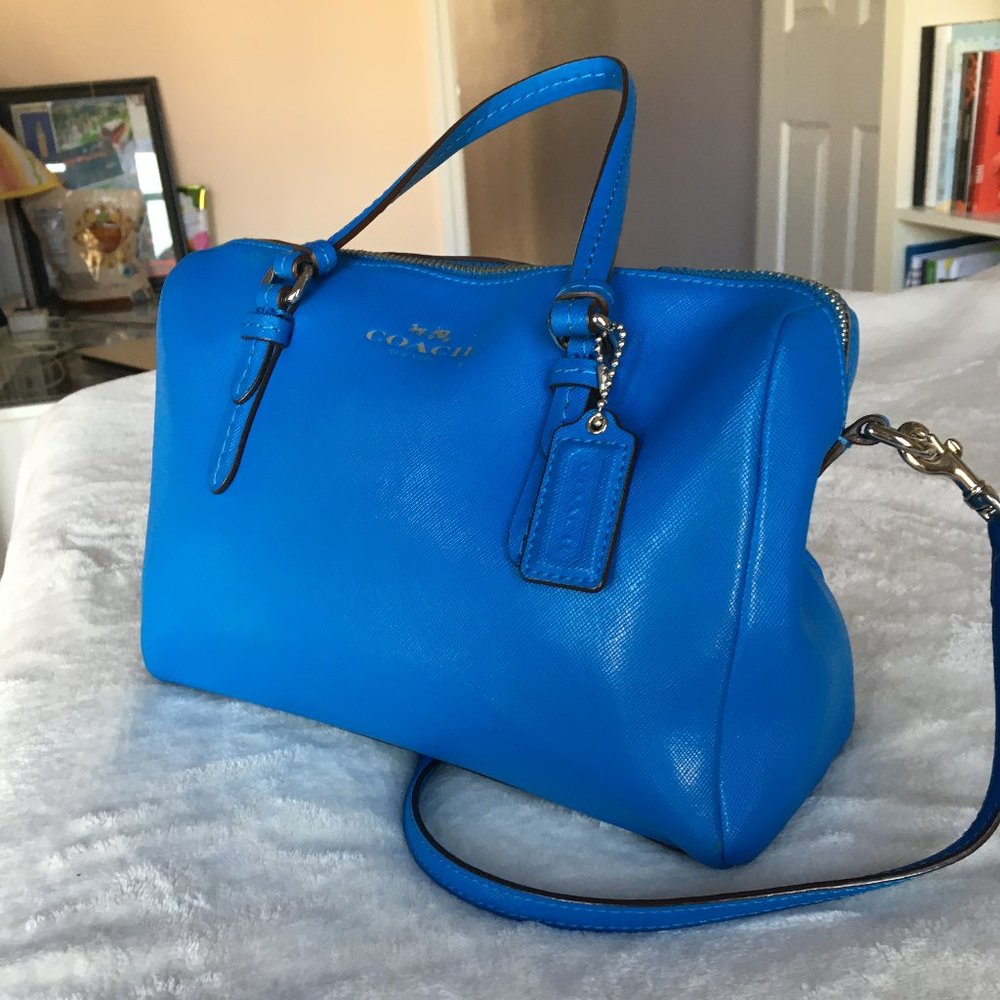 Coach Blue Leather Crossbody mini shoulder bag - Picture 8 of 8